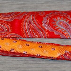 ROBERT GRAHAM tie 100% Silk Dark Orange  Couture Designer